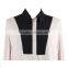 Direct factory supply long sleeve white black contrast simple design elegant chiffon blouse for middle aged women