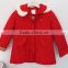 2016 baby girls red worsted faux fur collar over coat for winter