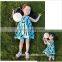 Fashion Girls Casual Blue and Yellow Sleeveless Clothing Cotton A Line Kid Dress