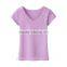 100% Cotton Custom Plain No logo v-neck T-shirt