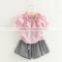 S80057B 2017 summer popular casual boutique kids girls clothing sets