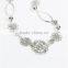 New Fashion Copper Filigree Stamping Sweater Necklace Long Link Curb Chain Silver Tone With Hollow Flower Connectors