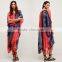 Women Plus Size Beach Bohemian Printed Dress India Ladies Chiffon Boho Loose Maxi Dresses