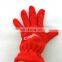 custom 100% polyester red embroidery soft fleece gloves