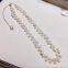 Wholesale Handmade Pearl Necklace 14K Gold 3-4mm Natural Freshwater Pearl Necklace Bracelet Jewelry Sets