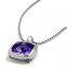 925 Silver Jewelry 20mm Albion Pendant with Amethyst and Diamonds(P-061)