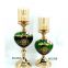 Household green ceramic candelabra decorating candle holders