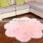 pink color shaped living room faux fur rug