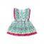 Boutique Flutter Sleeve Ruffle Dress Purple Floral Party Princess Boutique Girls Dress wholesale price