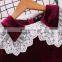 2020 autumn children's girls red lace dress