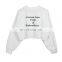 High quality Custom logo Long Sleeve 100 cotton brushing oversized Women Blank Cropped Top sweatshirt