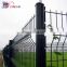 3d Galvanized Welded Boundary Wall Wire Mesh Fence Panel With Gate In Green