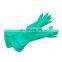 Custom long green nitrile rubber dry box Glovebox cleaning chemical protective gloves