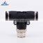 Male Branch Tee One Touch Push In To Connect T shape Male Thread Pneumatic Fitting