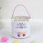 Wholesale 2022 Easter Decoration Gift Toy Bunny Bucket Lovely 100% Canvas Kids Easter Egg Basket With Rabbit Tail And Ears