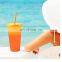 Child Drinking Easy to Clean Plastic Portable Protein Shaker Straw Water Bottle