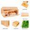 Large Single Layer Bamboo Bread Box Bamboo Bread Storage Box With Cutting Board