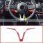 Red Carbon Fiber Style ABS Car Steering Wheel V Shape Decoration Frame Trim For Alfa Romeo Stelvio Giulia