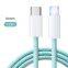 1m OEM Data Cable With Nylon Braided C to C Cable 2.4A Fast Charging For Android phone charger cable