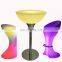 Portable Wireless Rechargeable Outdoor Led Light Bar Cocktail Tables And Chairs Rechargeable Party Lights Bar Tables Outdoor