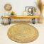 Plain Hand Woven water hyacinth Round Rug, Rustic Style Natural Brown Carpet Picnic Mat