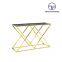 wholesale table console luxury gold stainless steel hallway table living room furniture