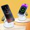 Wireless 15W 3 in 1 Fast Charging Phone Holder Zinc Alloy Folding Rotating Compatible with Apple 12 13 14 15 Pro Max