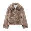 A versatile, retro and fashionable old-fashioned style long-sleeved warm sweater-style short coat with a cozy fleece lining.