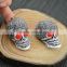 LFD-0015P ~ Druzy Skull Pave Rhinestone Crystal Charms Pendants For Necklace Jewelry Finding