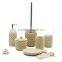 Pineapple line Polyresin sandstone bathroom accessories set for hotel and home