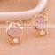 Cute pearl Gold Plated Bowknot Opal Cat Dog Stud Earring happy back