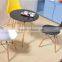 Modern round design wooden cafe table