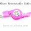 high quality fashion colorful micro retractable cable portable charge and data micro cable