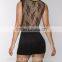 Women's Sexy Black Jeweled Sheer Mesh Party Jumpsuit Romper