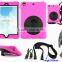 Heavy duty scratchproof bumper proof rotated protector case for iPad mini/mini 3 iPad shoulder strap tablet armor