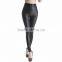 Wholesale Solid ColorHigh Waist Elastic Sexy PU Leather Fitness Leggings