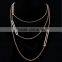 European Fashion Gold plated glaze oblong Pendant Multi Layer Chain Necklace GJ-069