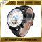 Tourbillon White Black face dail leather band automatic men watch Shanghai automatic movement
