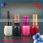 square clear glass nail polish bottle with black cap and brush low price