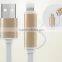 Wholesale Multi-funtional 2 in 1 micro- USB,for iphone data charging cable