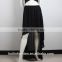 latest skirt design pictures wholesale clothing front open sexy black chiffon maxi skirt
