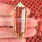 Natural Crystal Citrine Polyhedral Pillars With Small Facets Double Points