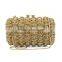 new arrival hard shell gold rhinestone woman evening handbag crystal evening ladies clutch (88168A-G)