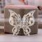 Hollow Alloy Wire Pearl Double Layer Butterfly Light Dress Brooch Pins For Women