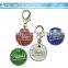 custom trolly coin holder keychain round metal keychain