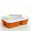 Custom Design 3 Compartment Silicone Foldable Food Containers