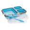 Food grade silicone fold design with spoon portable microwave lunch food box