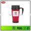 14oz insulated double wall hot drink plastic mug with handle