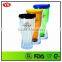 BPA Free 400 ml Transparent plastic double walled beer mugs with lid