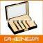 Custom Black Leather Pen Box with PVC Window